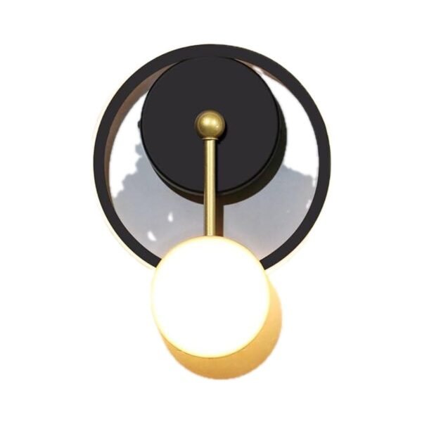 Applique Murale LED Anneau et Globe Dorée – Ronde, Carrée ou Ovale
