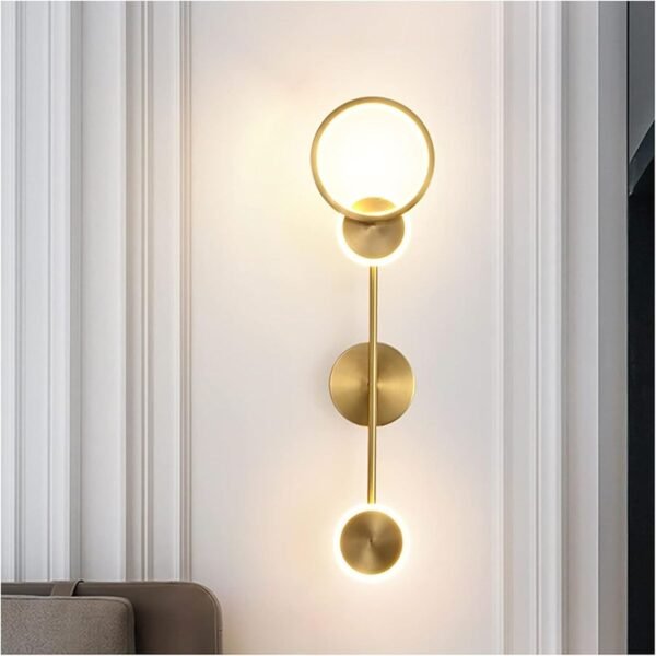 Applique Murale 2 Anneaux LED Dorée – Design Minimaliste