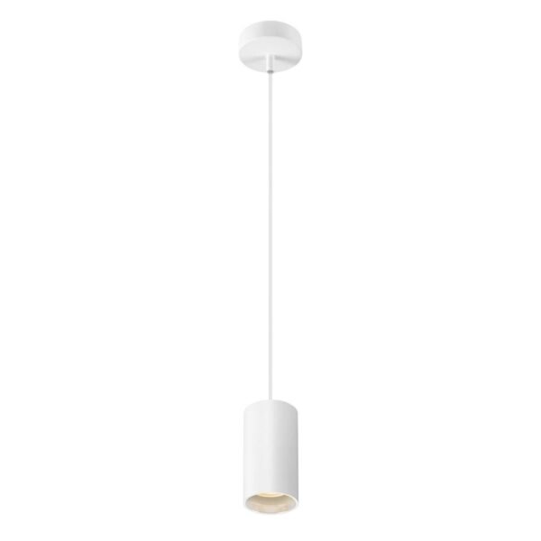 Suspension Cylindre Blanc GU10 – Luminaire Tube pour Îlot et Comptoir