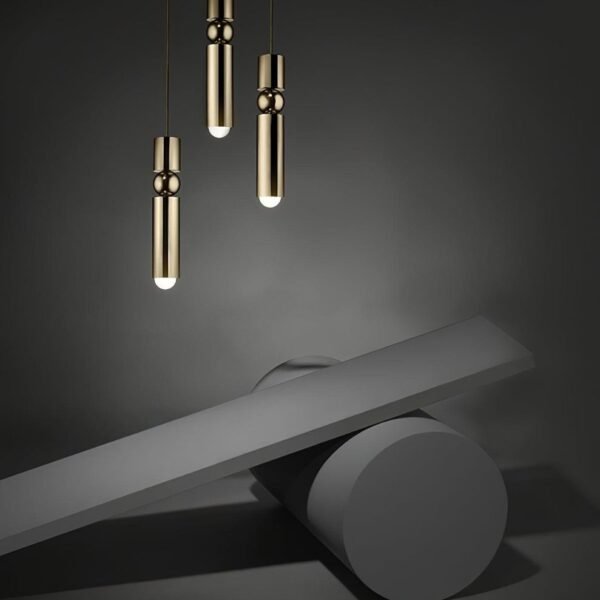 Suspension LED Cylindre et Sphère – Luminaire Design Doré ou Noir