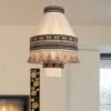 Suspension Pagode en Tissu à Franges – Jaune, Vert ou Rouge